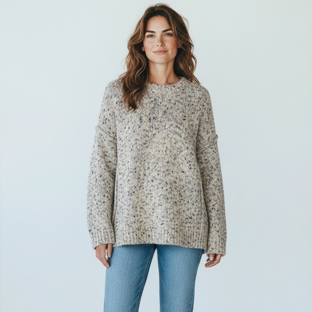 Lou & Grey Fuzzy Knit Marled Sweater